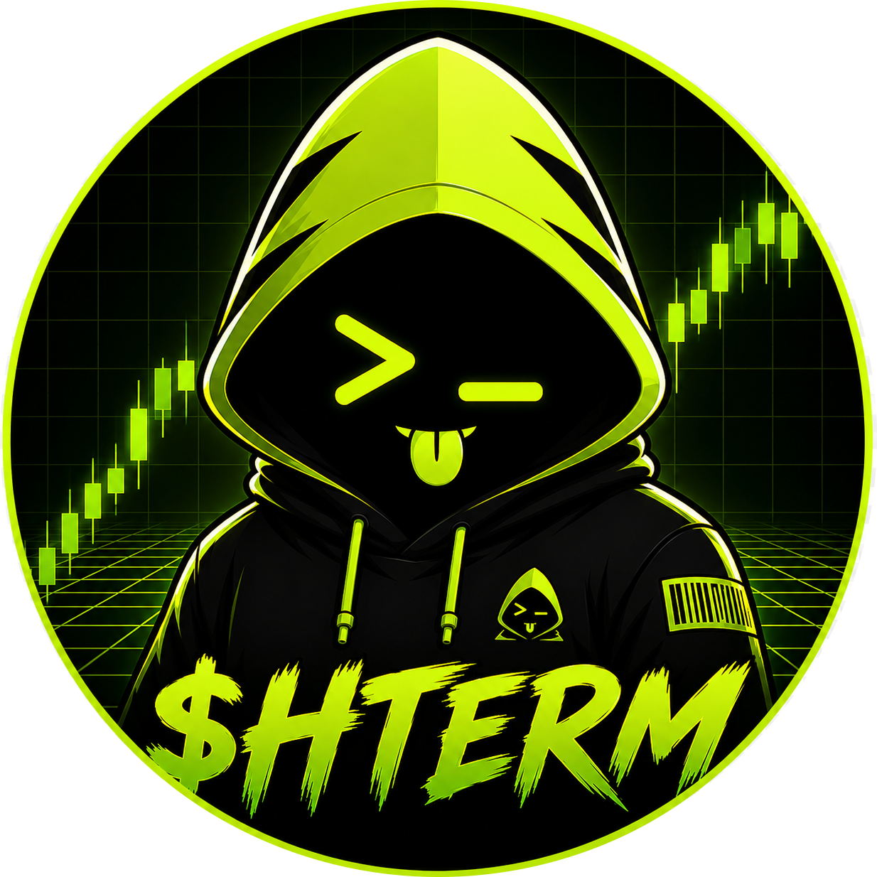Hooded figure holding phone: where is chart?